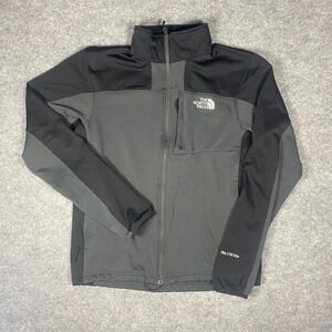 The North Face Full Zip Jacket Mens M Black Grey TKA Stretch